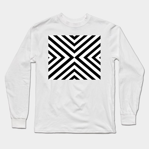 Abstract triangles geometric pattern - black and white. Long Sleeve T-Shirt by kerens